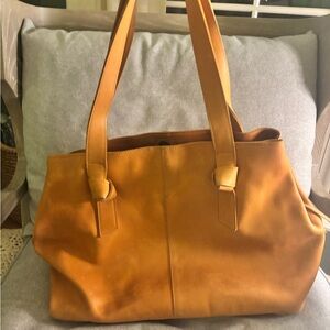 Able Honey Leather Tote Bag